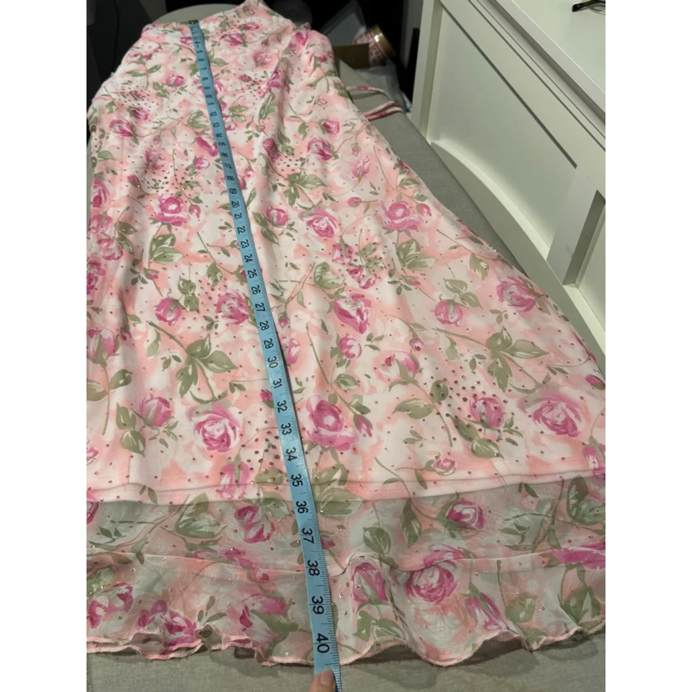 Girls Amy Byer Pink Floral Midi lined Dress Size 16